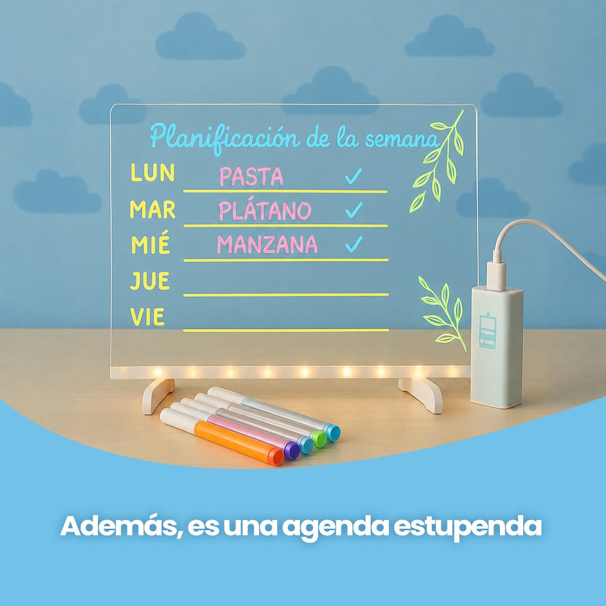 Pizarra luminosa con LED para dibujar - Niño Feliz
