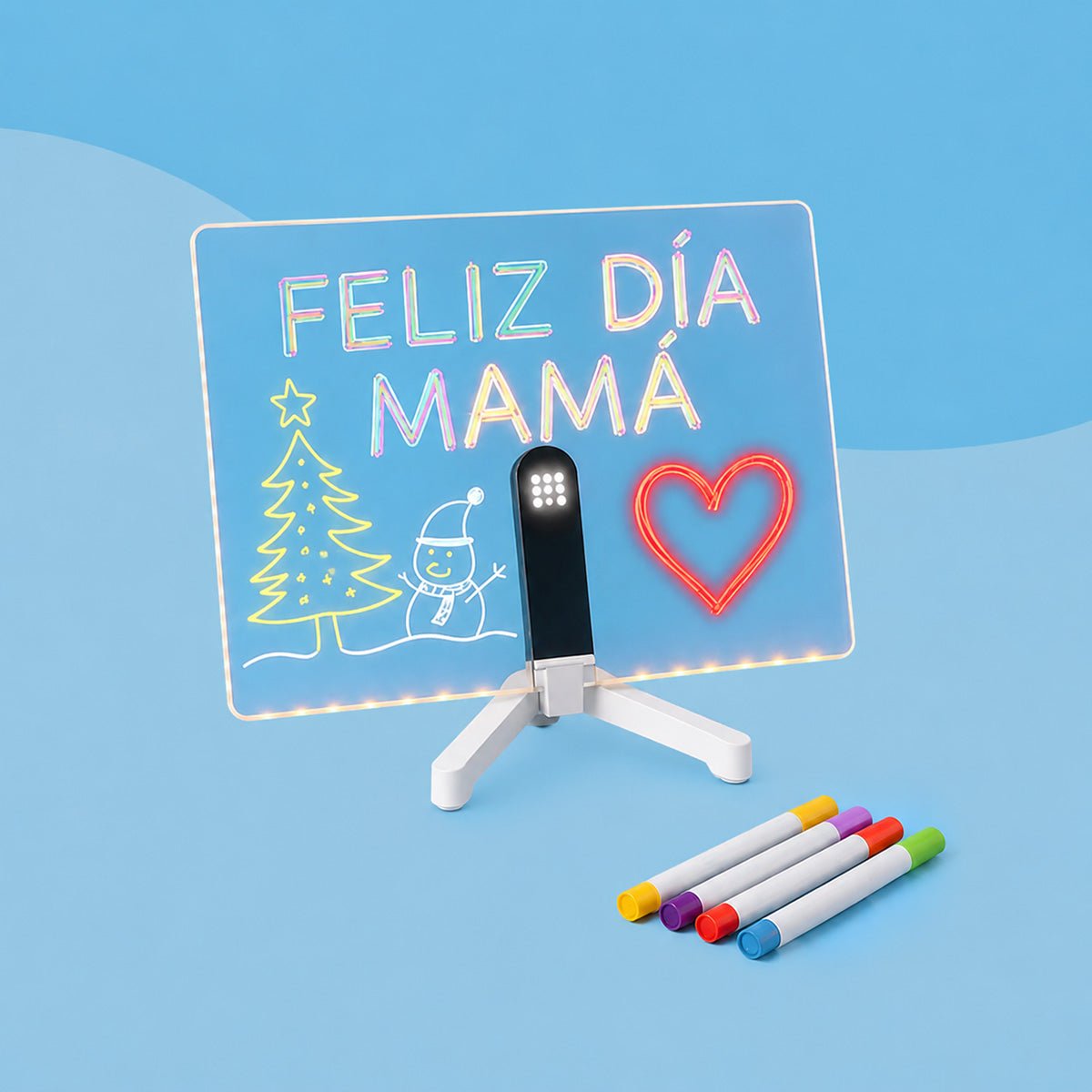 Pizarra luminosa con LED para dibujar - Niño Feliz