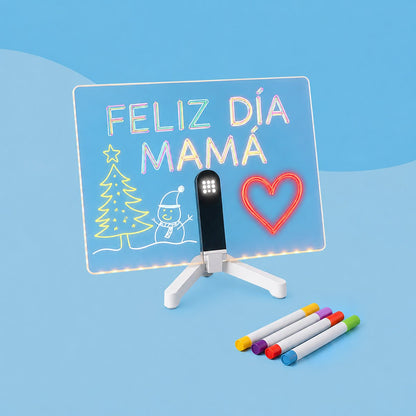 Pizarra luminosa con LED para dibujar - Niño Feliz