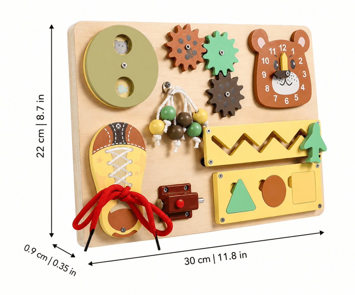 Reloj De Engranes De Madera Para Aprender La Hora - Niño Feliz