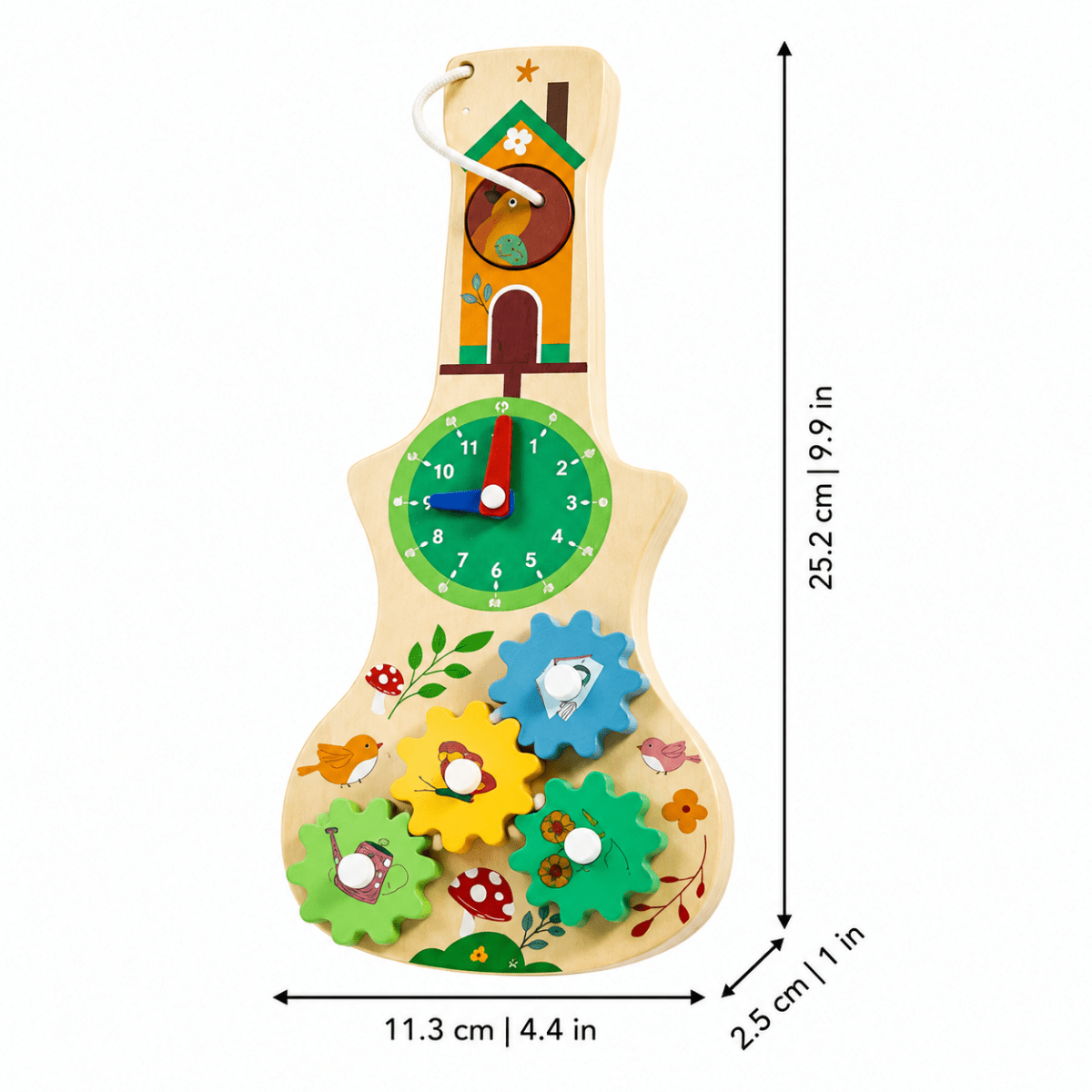 Reloj De Engranes De Madera Para Aprender La Hora - Niño Feliz