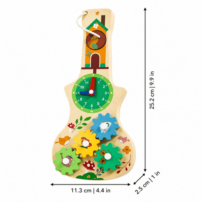 Reloj De Engranes De Madera Para Aprender La Hora - Niño Feliz