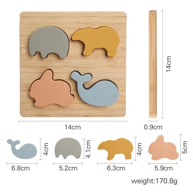 Rompecabezas 3D De Madera Con Animales Del Bosque - Niño Feliz