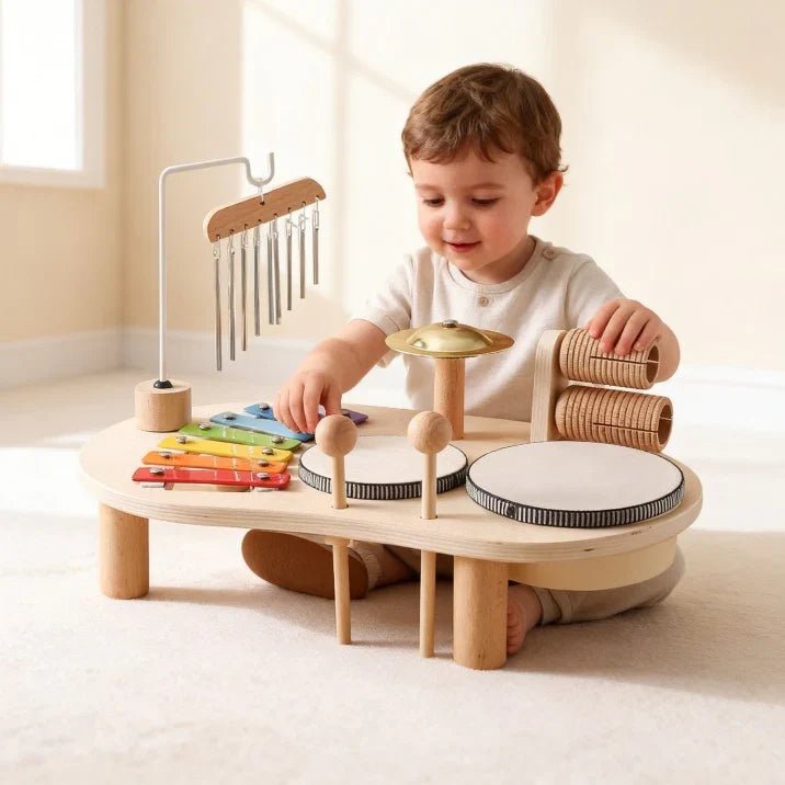 Set De Juguetes Musicales De Madera Montessori - Niño Feliz