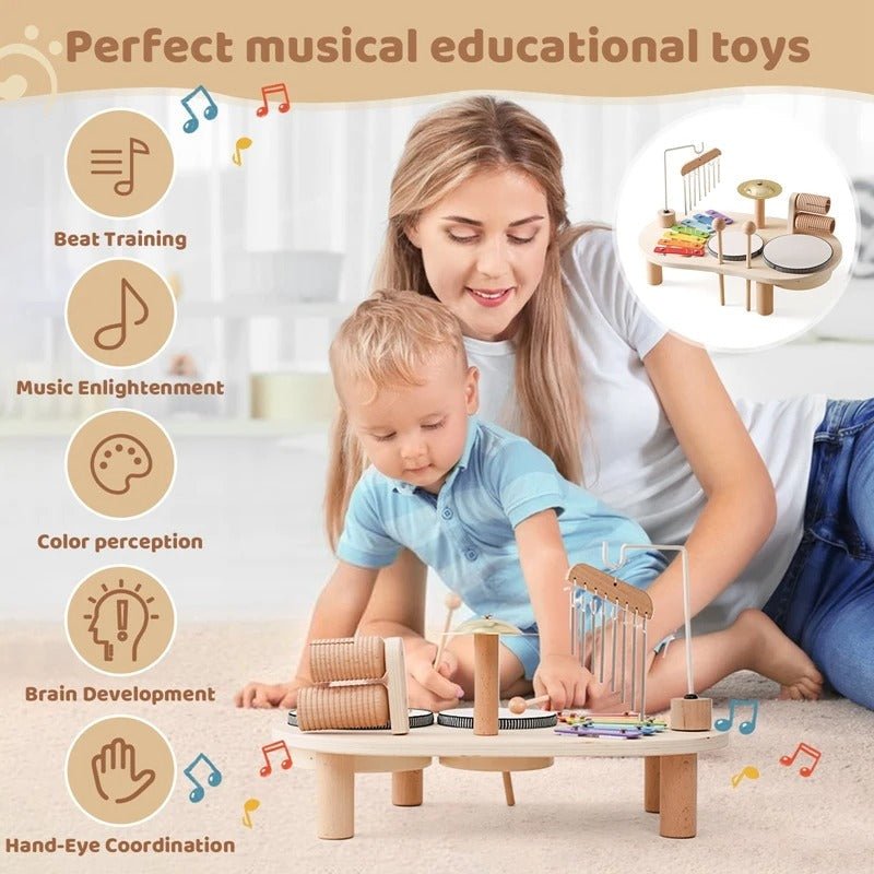 Set De Juguetes Musicales De Madera Montessori - Niño Feliz