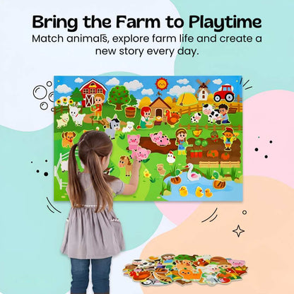 Tablero De Actividades De Fieltro Para Aprendizaje Temprano - Niño Feliz