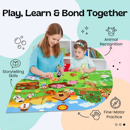 Tablero De Actividades De Fieltro Para Aprendizaje Temprano - Niño Feliz
