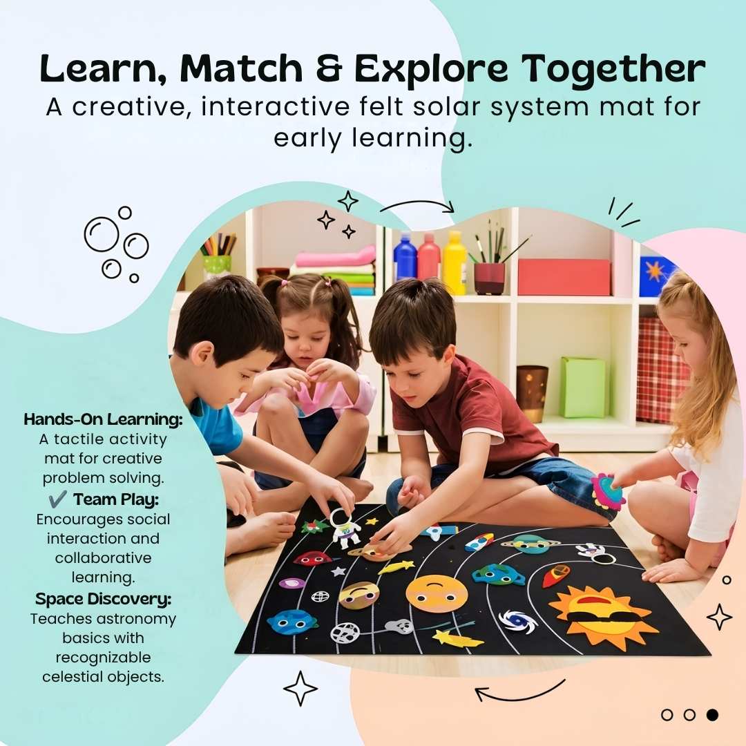 Tablero De Actividades De Fieltro Para Aprendizaje Temprano - Niño Feliz