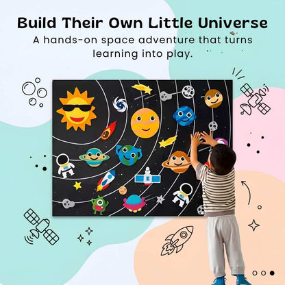 Tablero De Actividades De Fieltro Para Aprendizaje Temprano - Niño Feliz