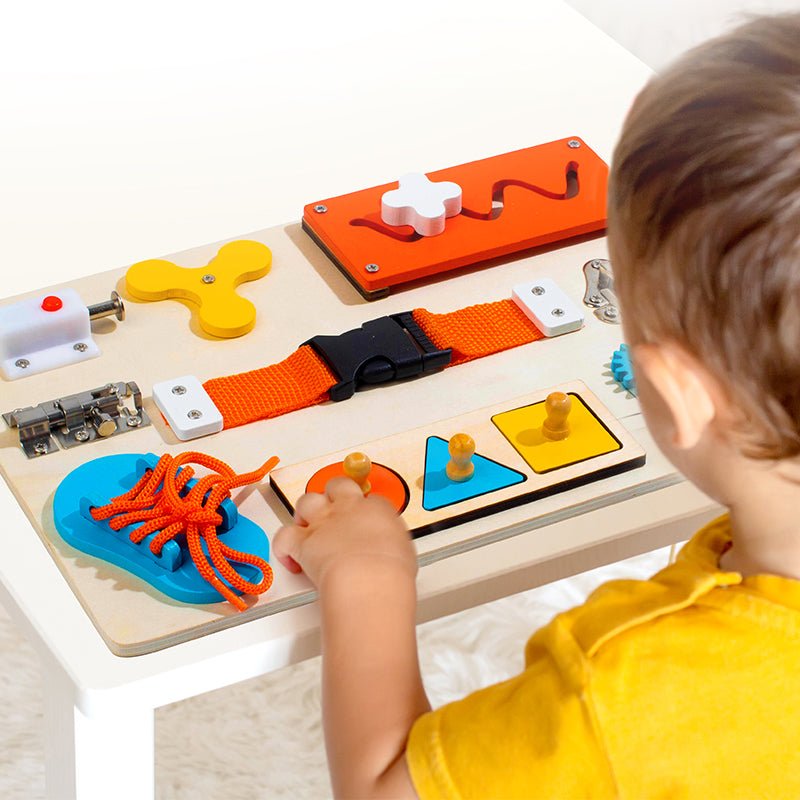 Tablero Montessori De Madera Para Niños - Niño Feliz