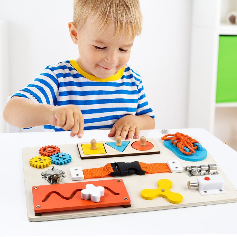 Tablero Montessori De Madera Para Niños - Niño Feliz