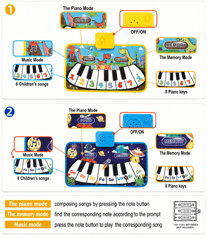Tapete Musical De Piano Para Bebé Con Modos De Juego - Niño Feliz