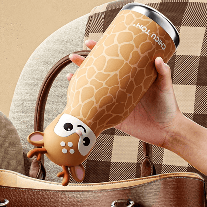 Termo Infantil de Acero Inoxidable con Diseño de Animales - Niño Feliz
