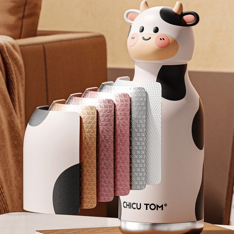 Termo Infantil de Acero Inoxidable con Diseño de Animales - Niño Feliz