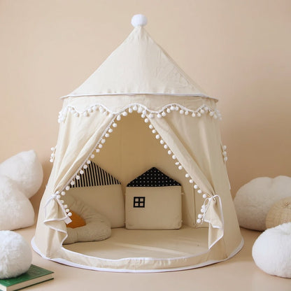 Tipi infantil plegable de tela aterciopelada para jugar en casa