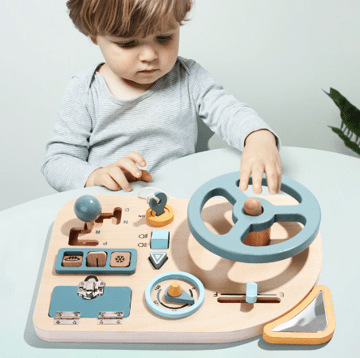 Volante De Madera Montessori Para Juego Infantil - Niño Feliz