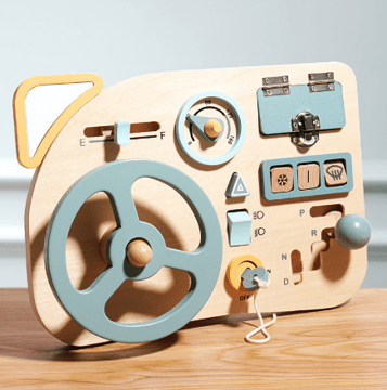 Volante De Madera Montessori Para Juego Infantil - Niño Feliz