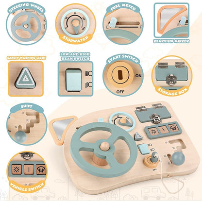 Volante De Madera Montessori Para Juego Infantil - Niño Feliz
