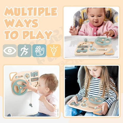 Volante De Madera Montessori Para Juego Infantil - Niño Feliz